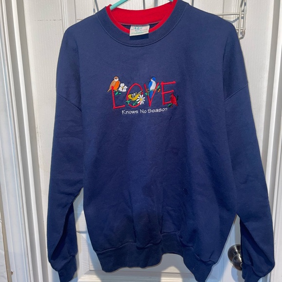 mc energy Sweaters - VTG M & C Energy Sportswear Pullover Sweatshirt Loves Knows No Season XL